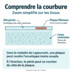 schéma anatomique d’une courbure du pénis